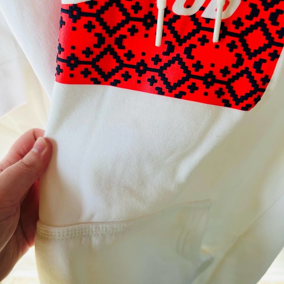 Nike Sb size M oversized white hoodie with red geometric spell out logo print - Picture 6 of 6